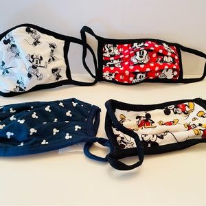 Four Disney Cloth Face Masks Mickey and Minnie Mouse Cloth Face Masks